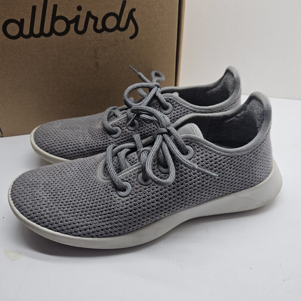 Allbirds Shoes Womens 8 Tree Runners Athletic Low Sneakers Gray Fabric Lace Up - Picture 2 of 9